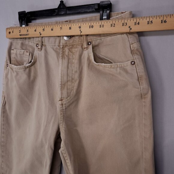 Free People The Dakota Straight Jeans Womens Size 26 Distressed High Rise Beige - Picture 5 of 14